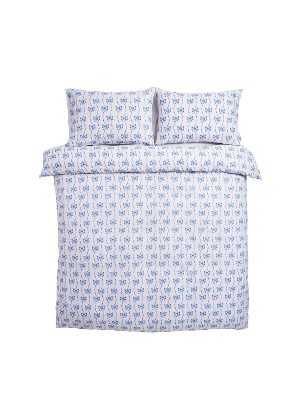 Cath Kidston Ribbon & Bows Reversible Cotton Duvet Cover Set White / Blue - Double Image 3