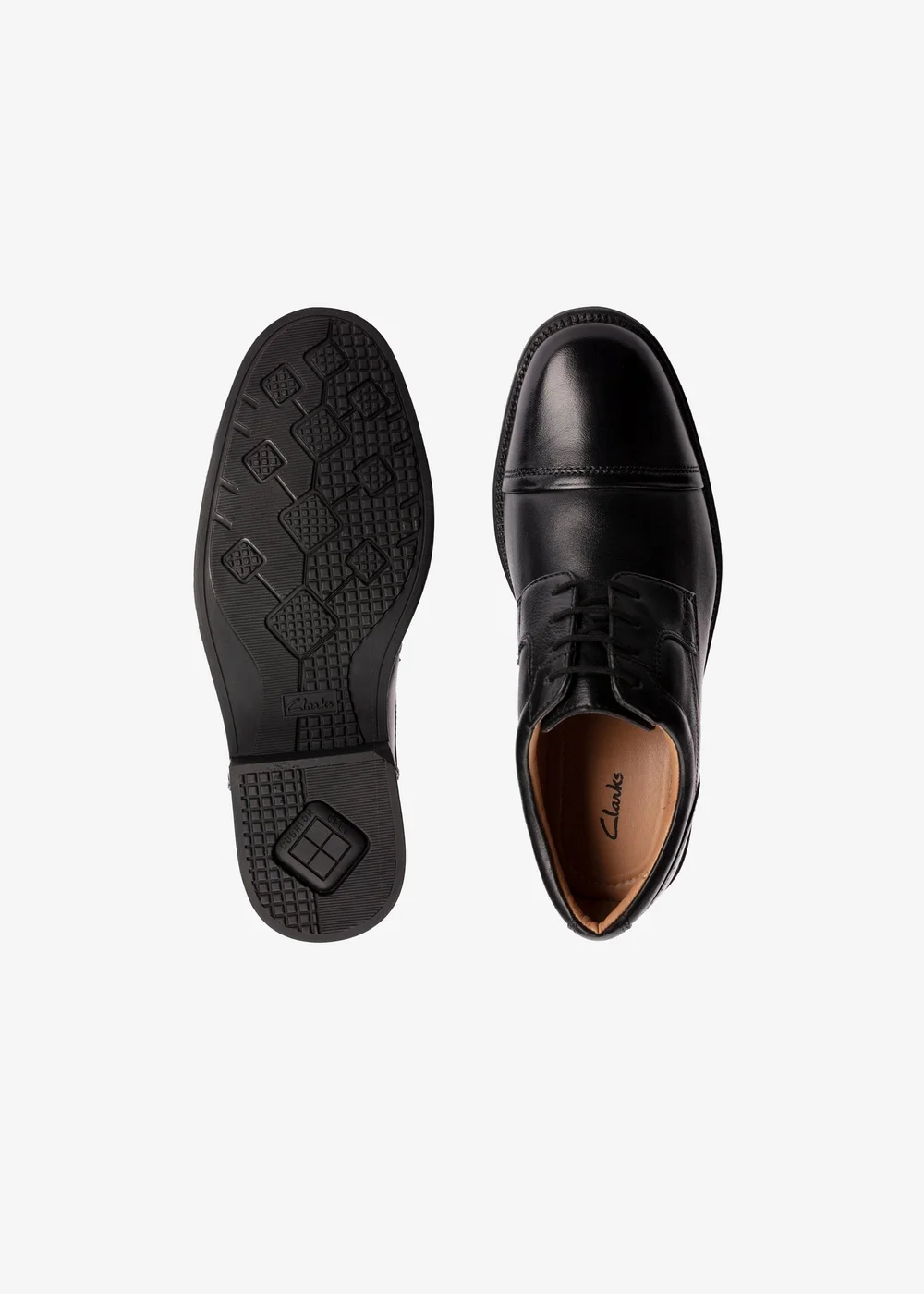 Clarks Mens Black Hail Cap Leather Standard - 7 Image 6