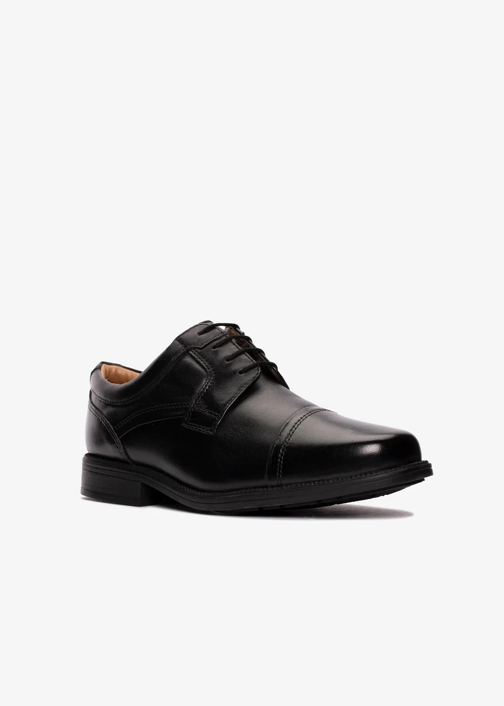 Clarks Mens Black Hail Cap Leather Standard - 7 Image 3