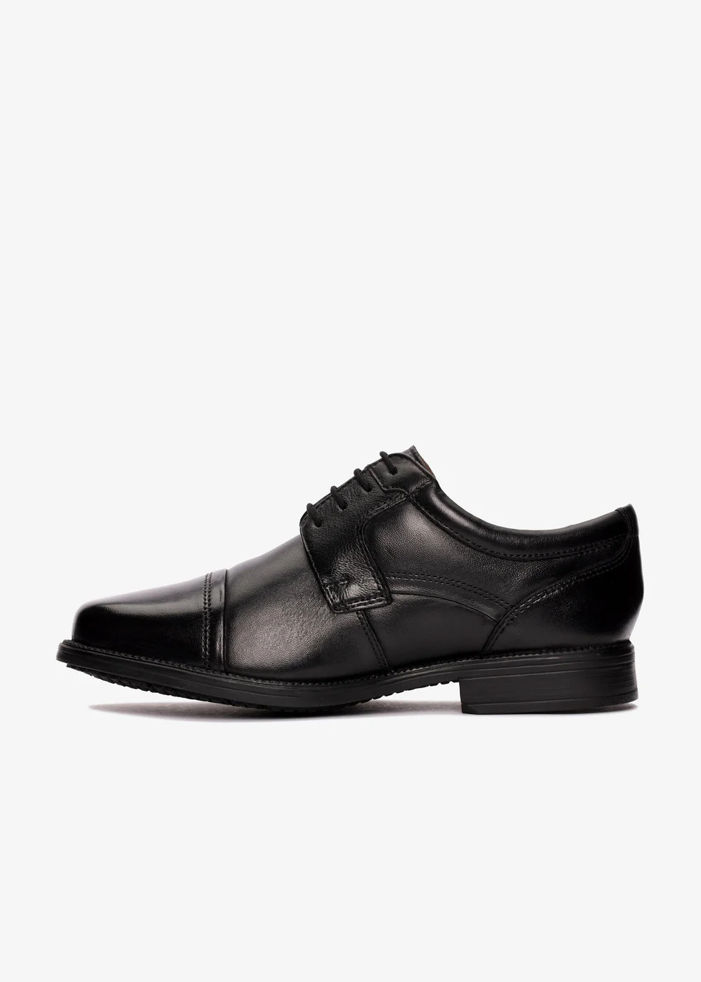 Clarks Mens Black Hail Cap Leather Standard - 7 Image 2