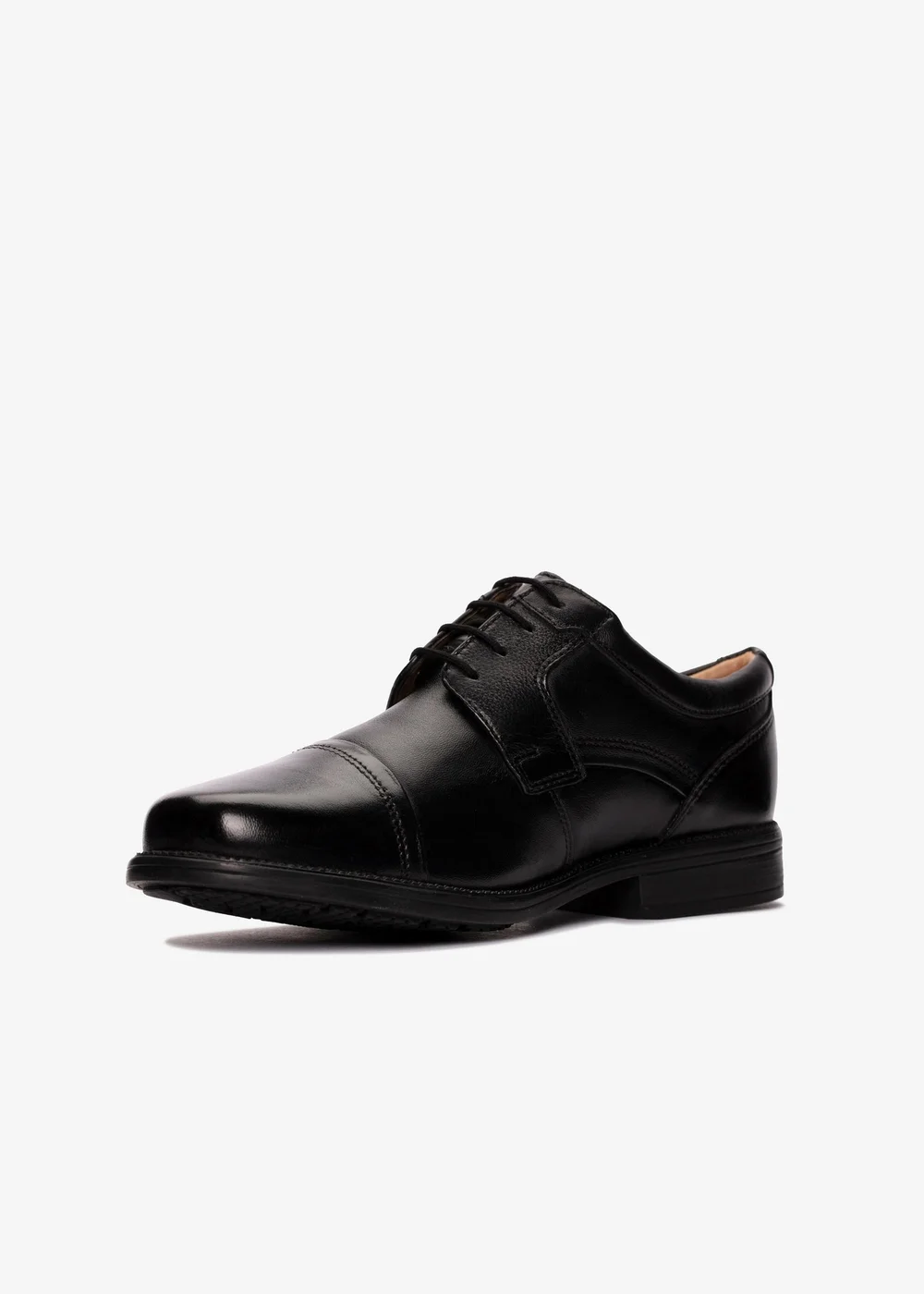 Clarks Mens Black Hail Cap Leather Standard - 7 Image 4