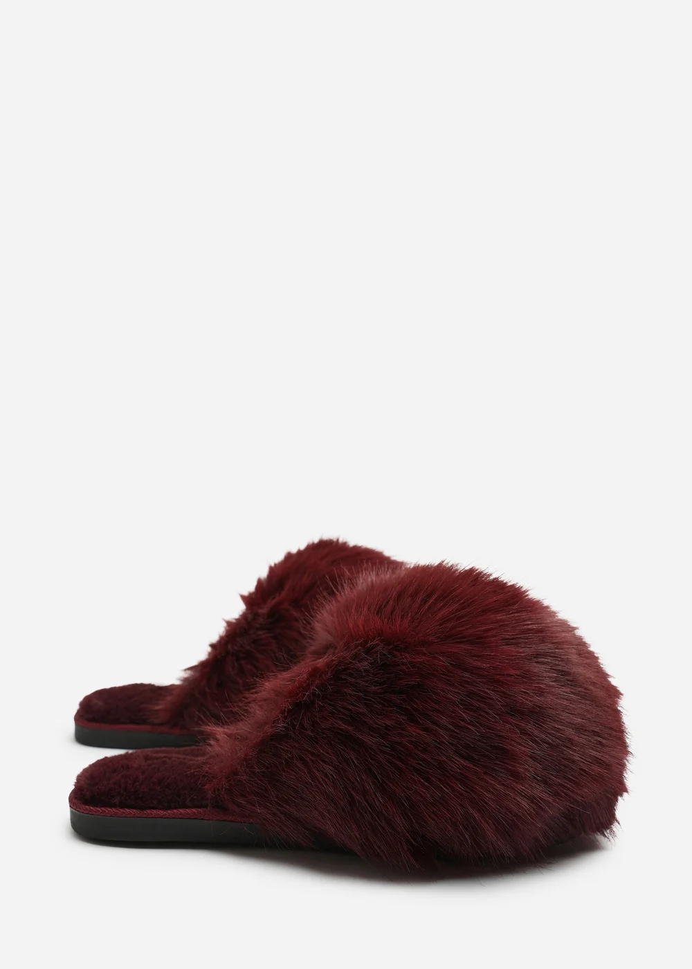 Where's That From Keira Burgundy Extreme Fluffy Oversized Faux Fur Slippers - 6 Image 5