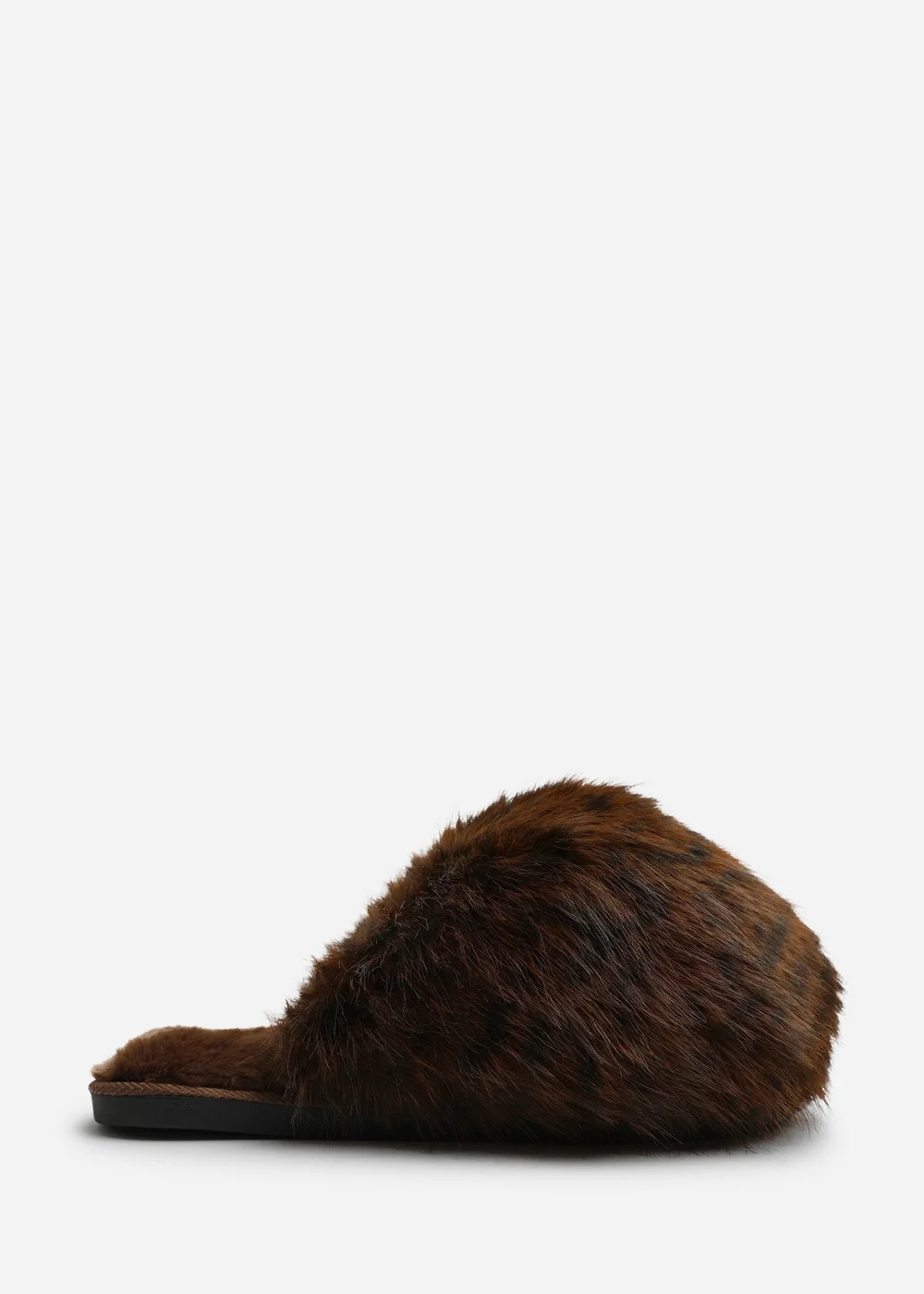Where's That From Keira Brown Leopard Extreme Fluffy Oversized Faux Fur Slippers - 5 Image 1