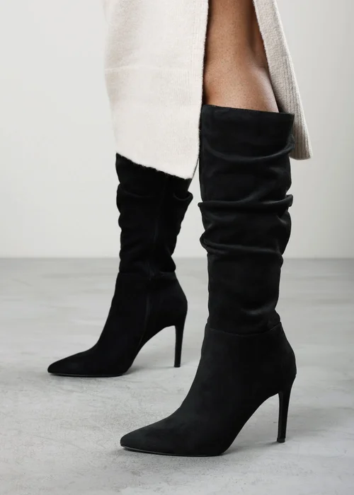 Where's That From Goldie Black Slouch Pointed Toe Knee High Heeled Boot - 5 Image 5