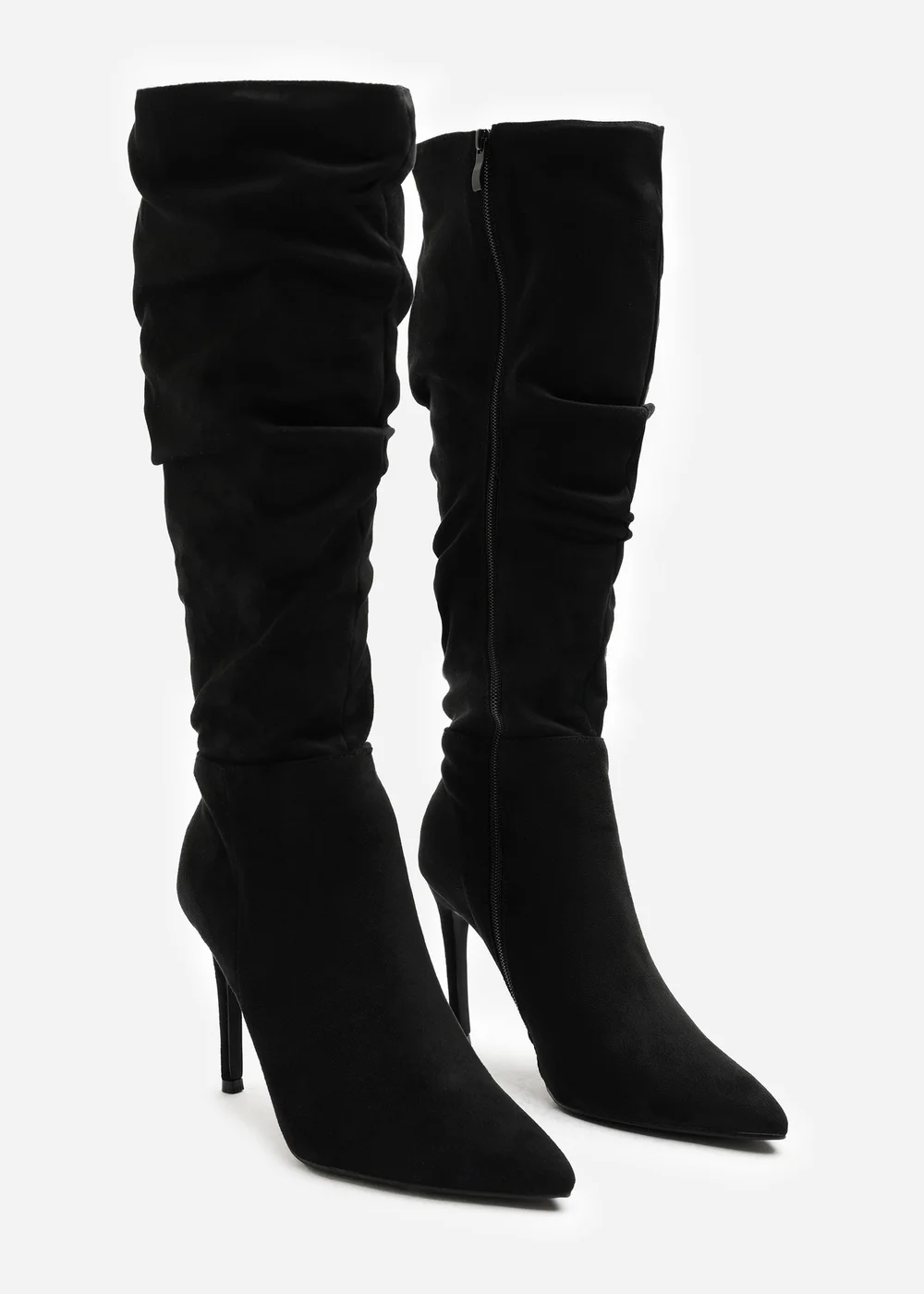 Where's That From Goldie Black Slouch Pointed Toe Knee High Heeled Boot - 5 Image 3