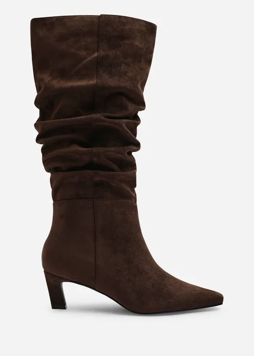 Where's That From Kensley Dark Brown Ruched Slouch Knee High Snipped Toe Boot - 5 Image 1