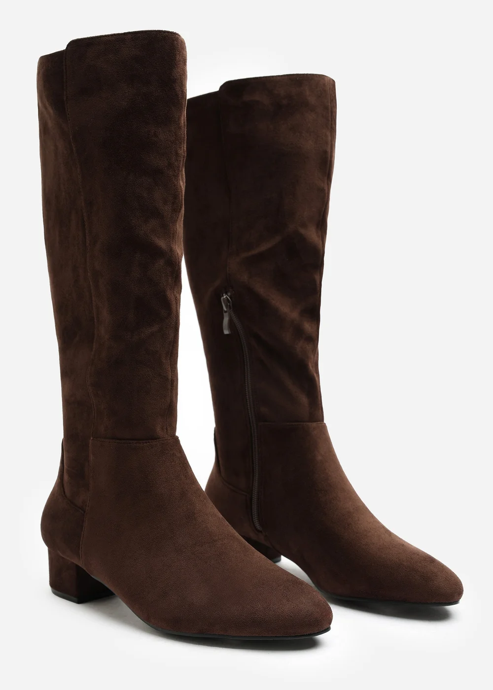 Where's That From Paislee Dark Brown Round Toe Block Heel Stretch Boots - 4 Image 3