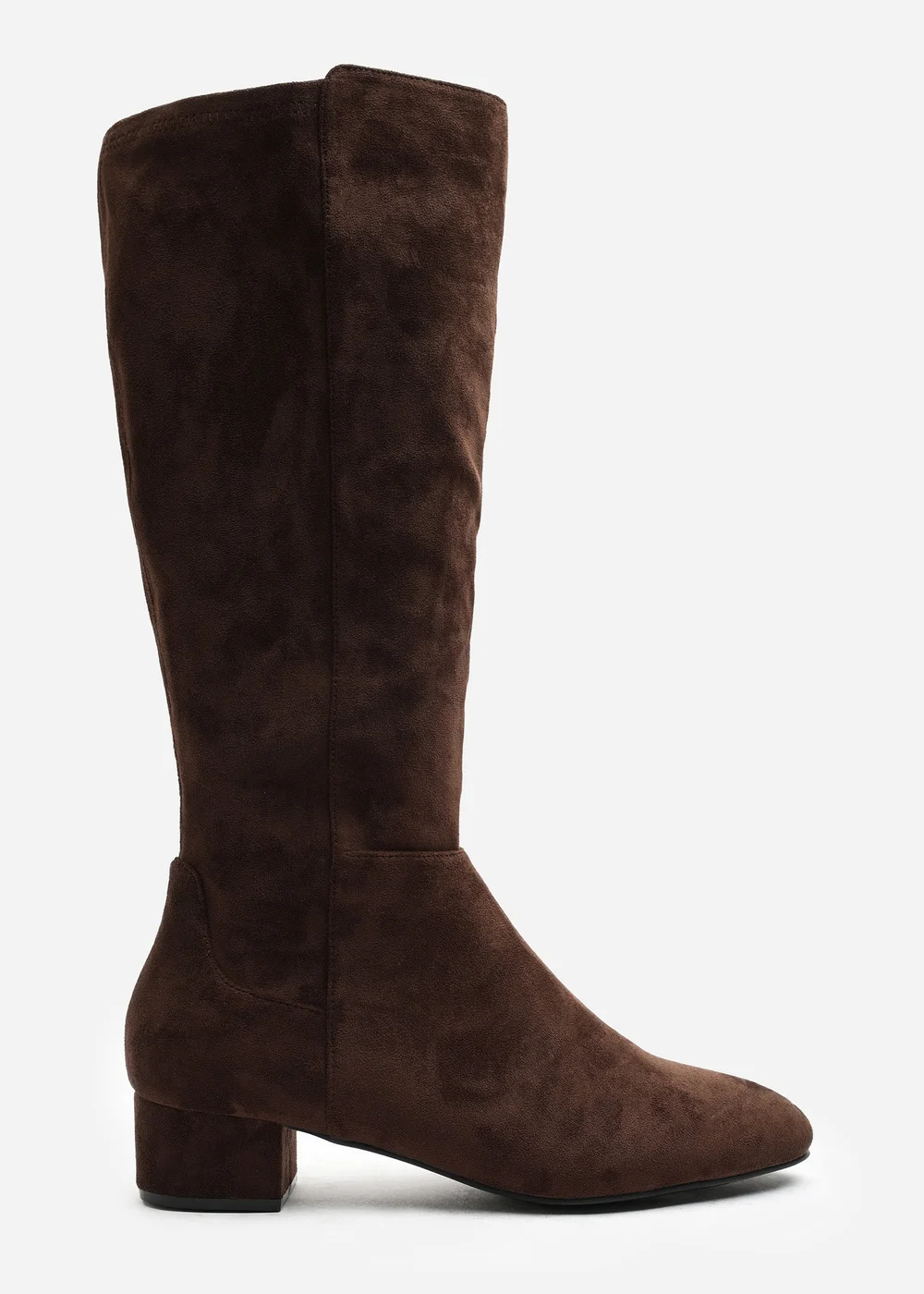Where's That From Paislee Dark Brown Round Toe Block Heel Stretch Boots - 4 Image 1