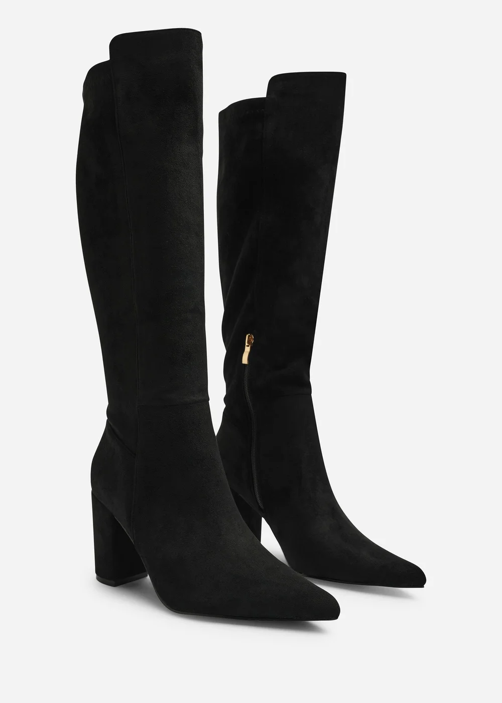 Where's That From Georgina Black Stretch Knee High Pointed Boots - 8 Image 3