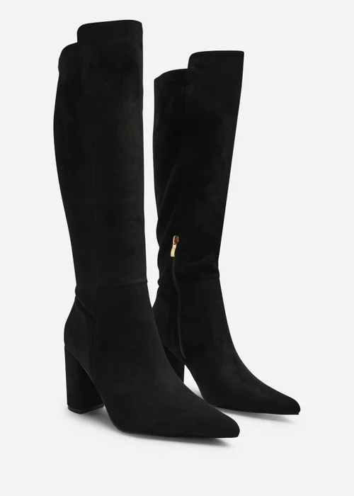 Where's That From Georgina Black Stretch Knee High Pointed Boots - 8 Image 3