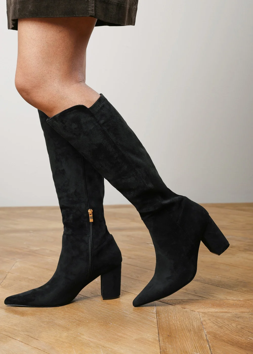Where's That From Georgina Black Stretch Knee High Pointed Boots - 8 Image 5