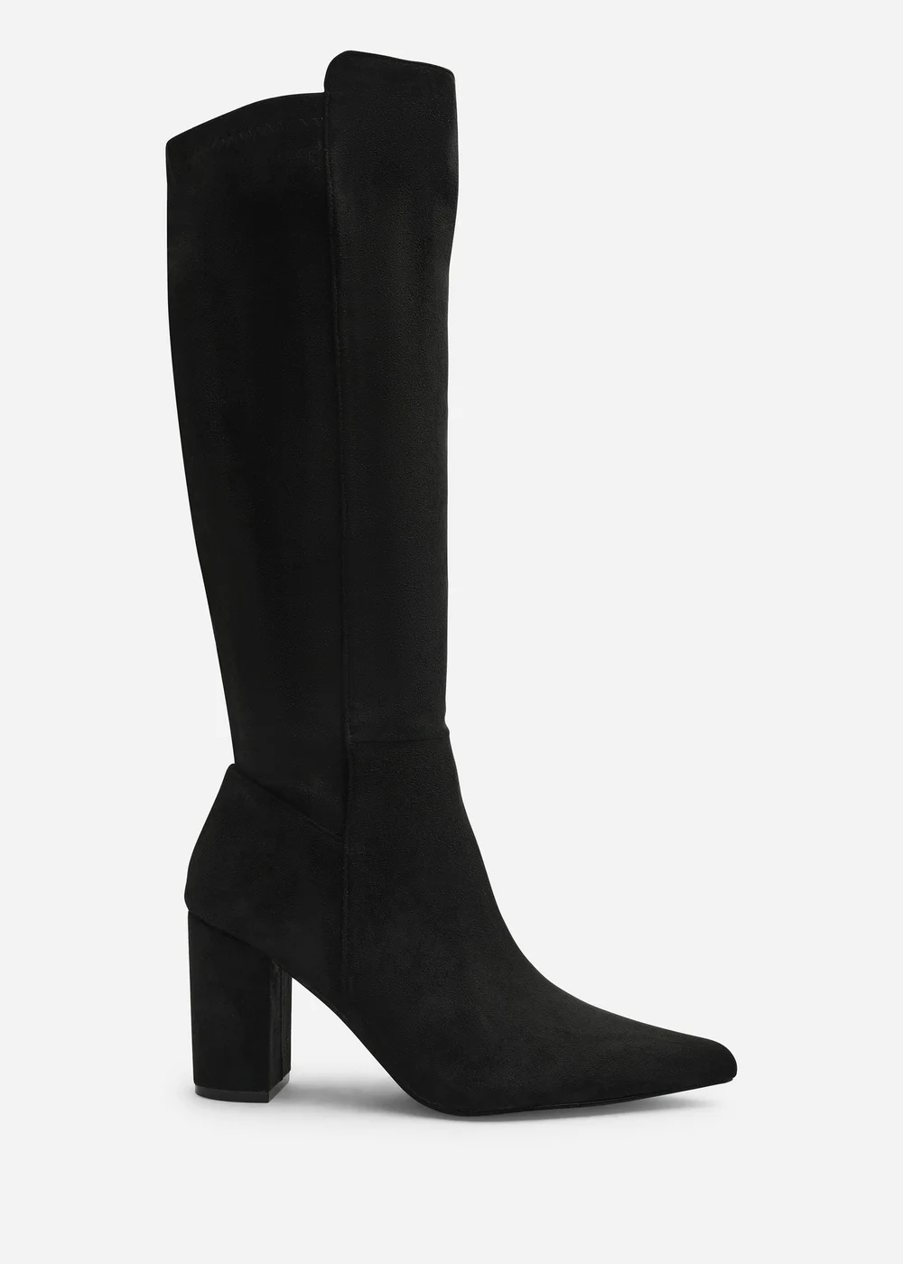 Where's That From Georgina Black Wide Fit Stretch Knee High Pointed Boots - 8 Wide Image 1