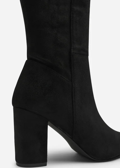 Where's That From Georgina Black Wide Fit Stretch Knee High Pointed Boots - 8 Wide Image 4