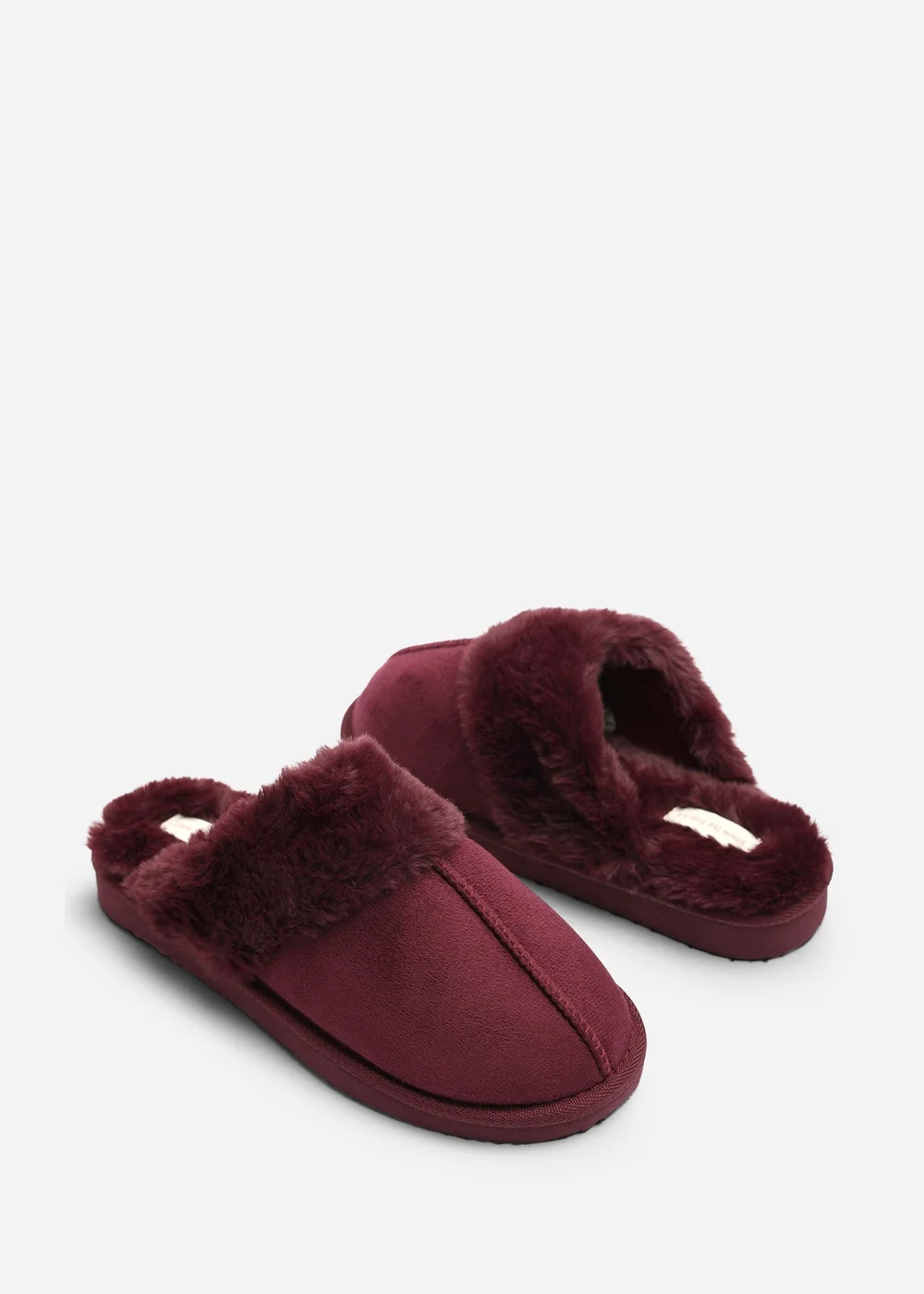 Where's That From Comfort Burgundy Faux Fur Trim Mule Slipper - 5 Image 3