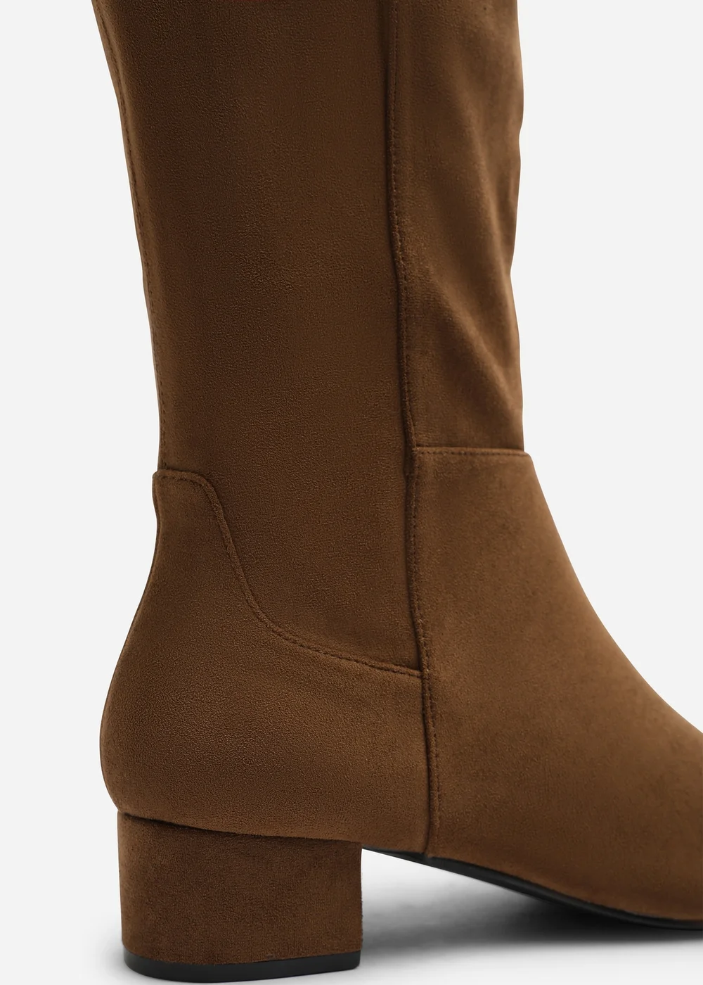 Where's That From Paislee Warm Brown Wide Fit Round Toe Block Heel Stretch Boots - 8 Wide Image 4