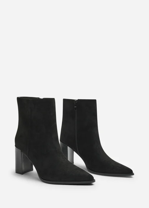 Where's That From Daryna Black Stacked Heel Pointed Ankle Boot - 6 Image 3