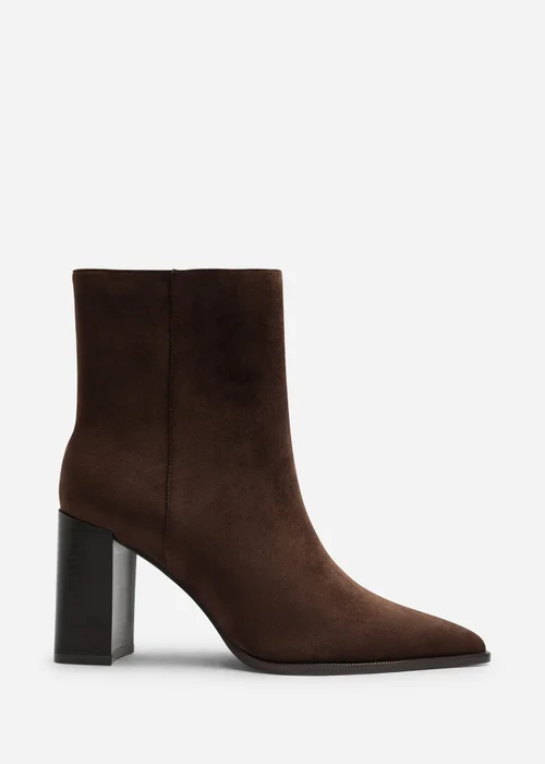 Where's That From Daryna Dark Brown Stacked Heel Pointed Ankle Boot - 5 Image 1