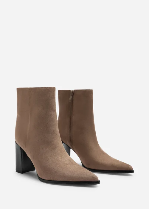 Where's That From Daryna Taupe Stacked Heel Pointed Ankle Boot - 7 Image 3