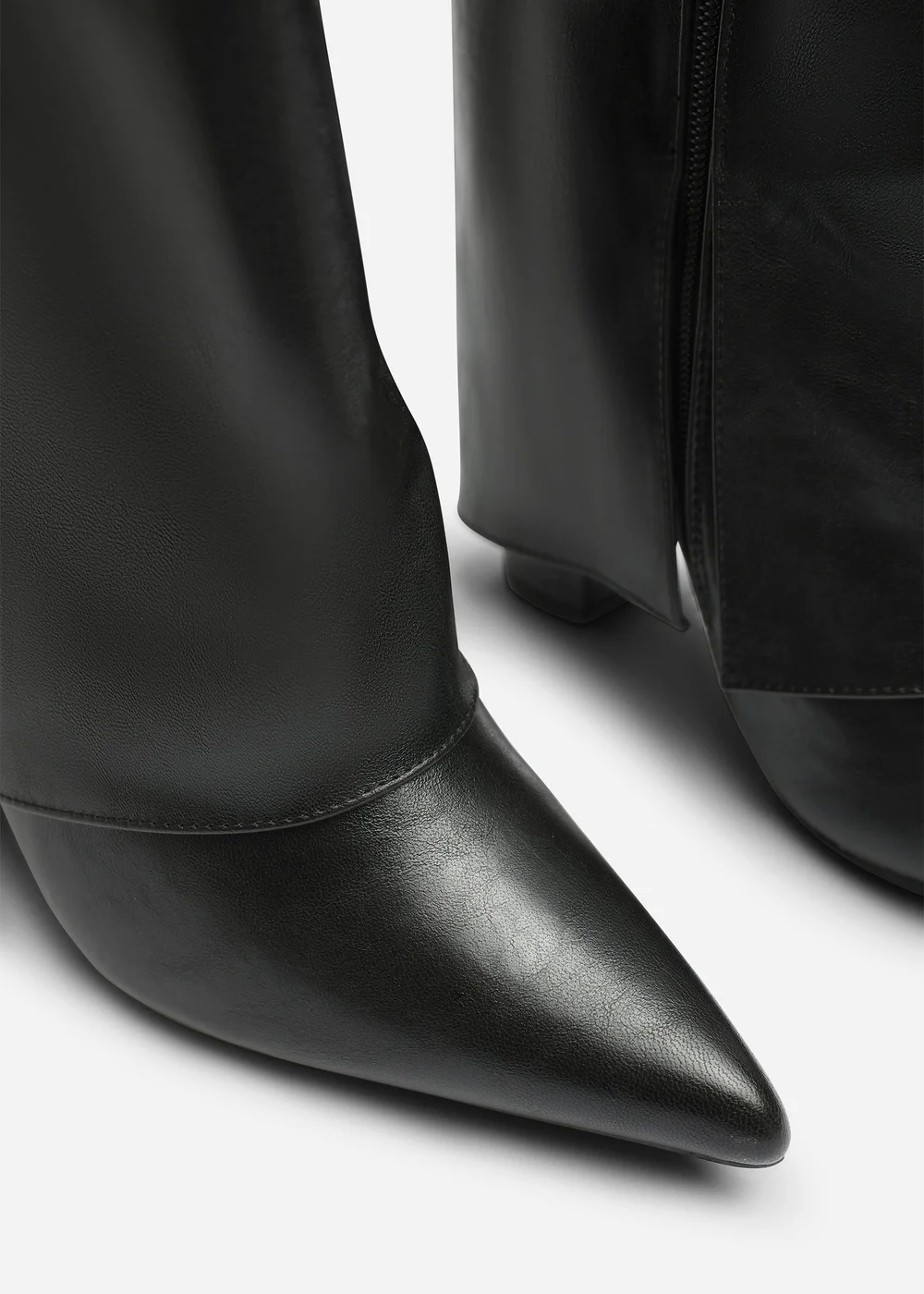 Where's That From Makenzie Black Fold Down Knee High Heeled Shark Boots - 7 Image 3