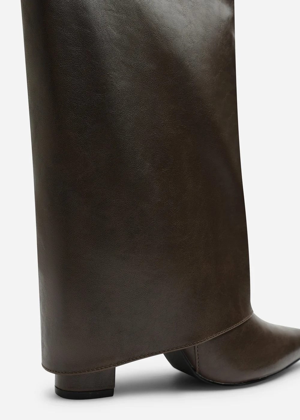 Where's That From Makenzie Brown Fold Down Knee High Heeled Shark Boots - 8 Image 4