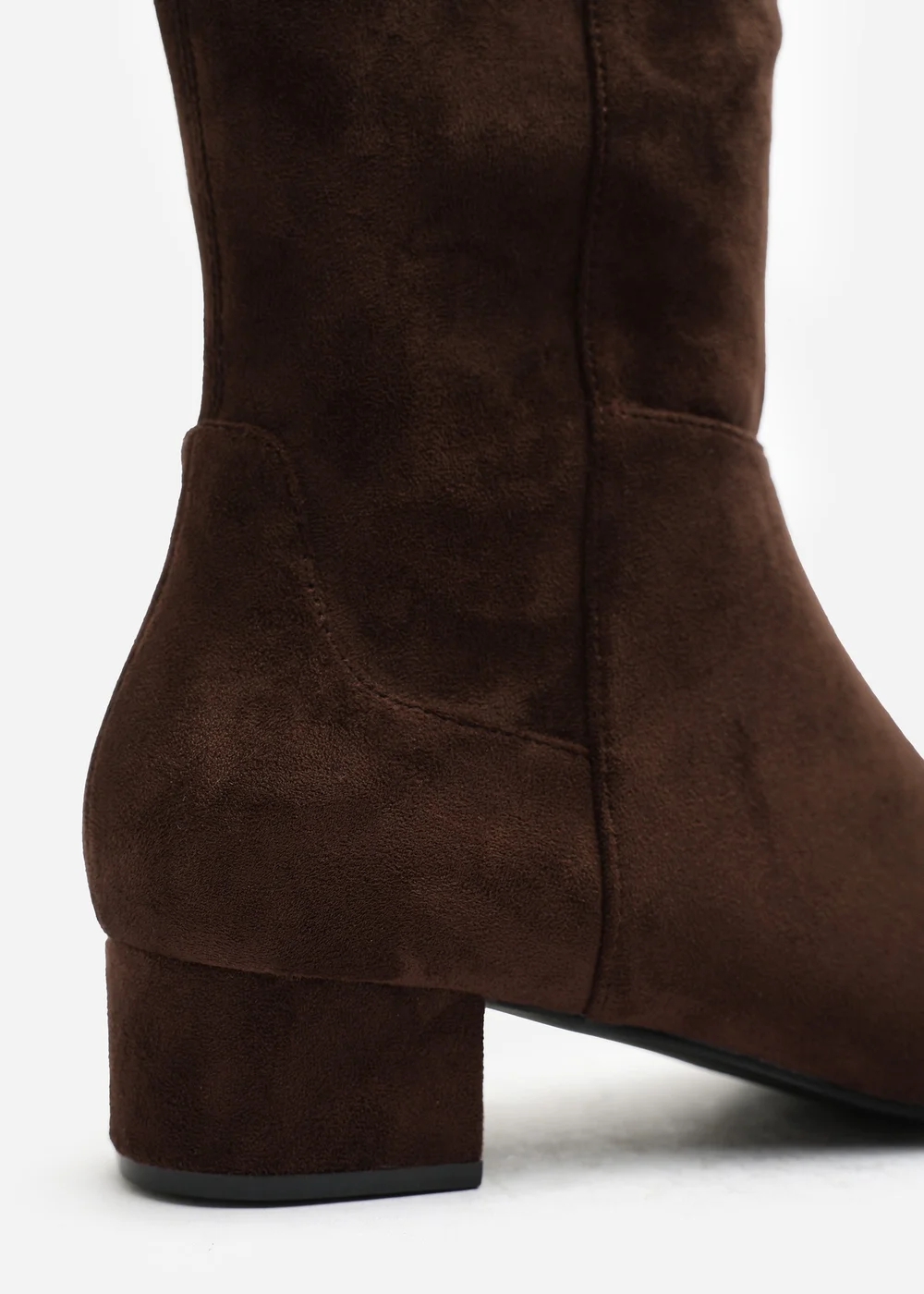 Where's That From Paislee Dark Brown Wide Fit Round Toe Block Heel Stretch Boots - 5 Wide Image 4