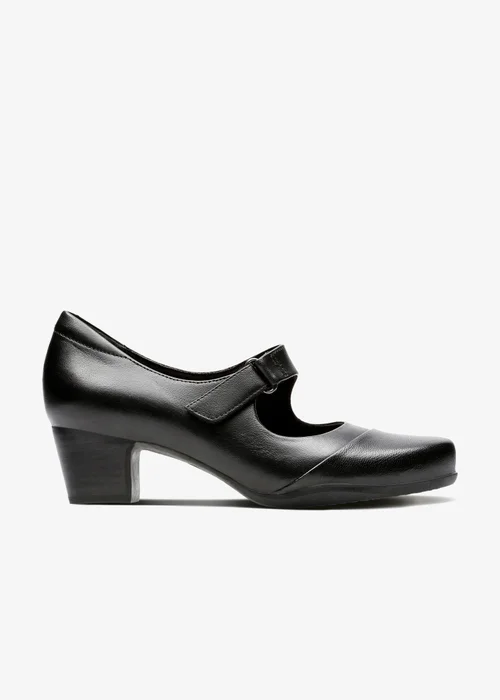 Clarks Womens Black Rosalyn Wren Leather Standard - 5 Image 1
