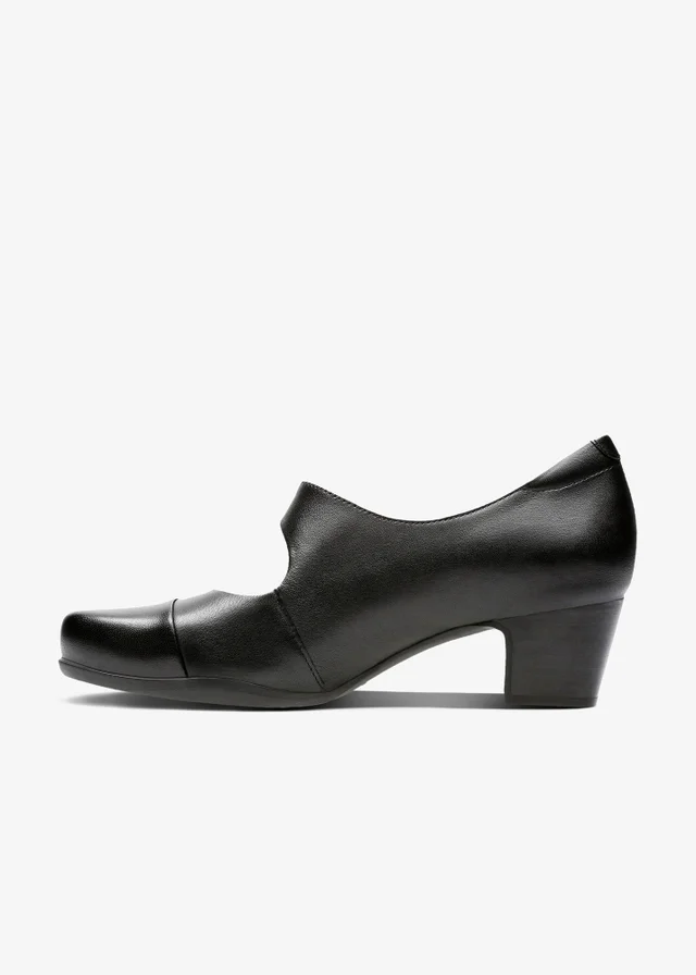 Clarks Womens Black Rosalyn Wren Leather Standard