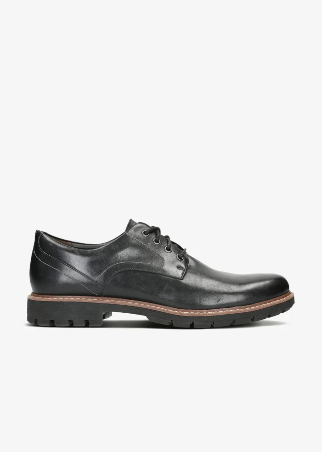 Clarks Mens Black Batcombe Hall Leather Standard