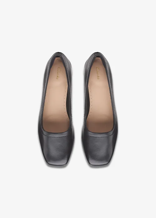 Clarks Womens Black Seren 30 Court Leather Standard - 5.5 Image 6