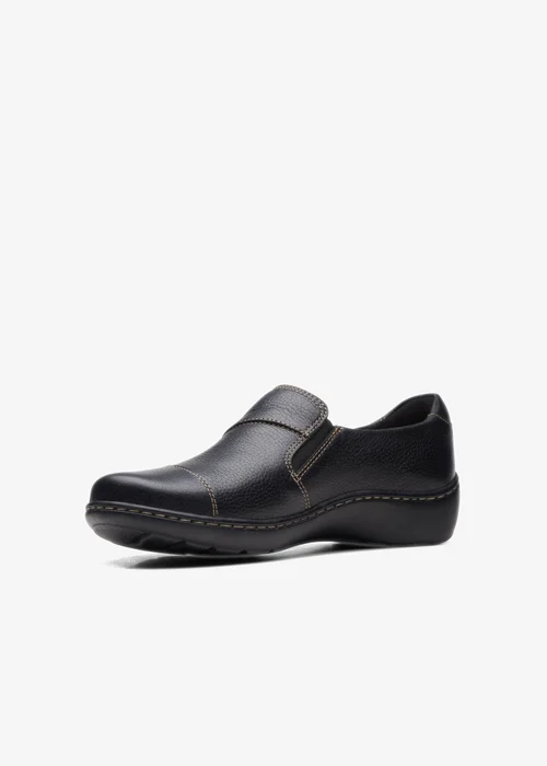Clarks Womens Black Cora Harbor Leather Wide - 4.5 Image 4