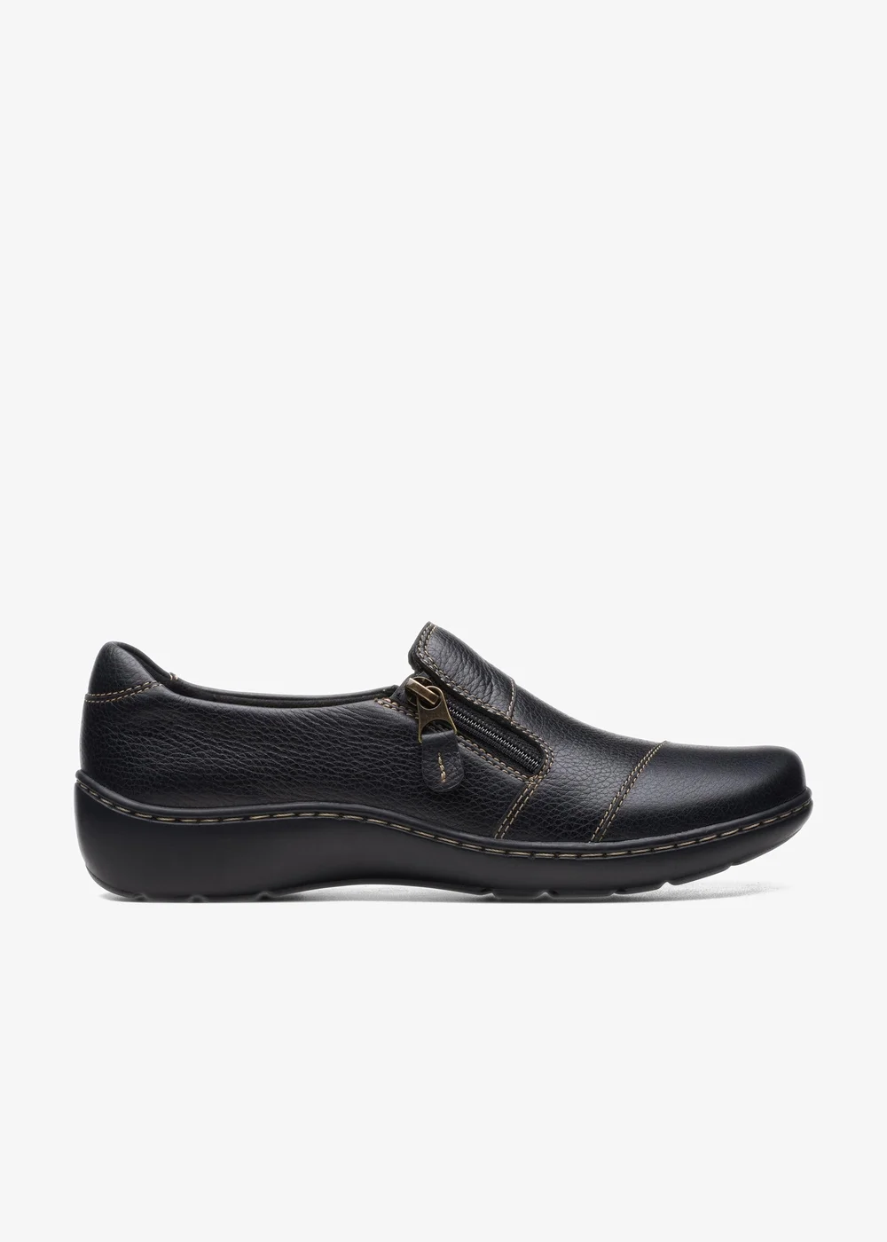 Clarks Womens Black Cora Harbor Leather Wide - 4.5 Image 1