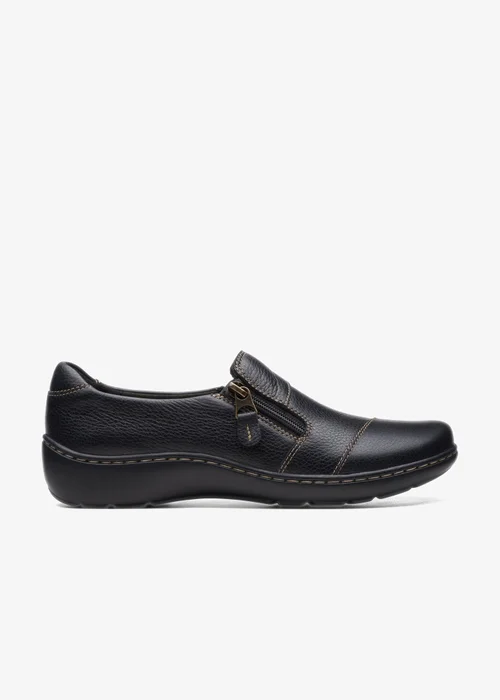 Clarks Womens Black Cora Harbor Leather Wide - 4.5 Image 1