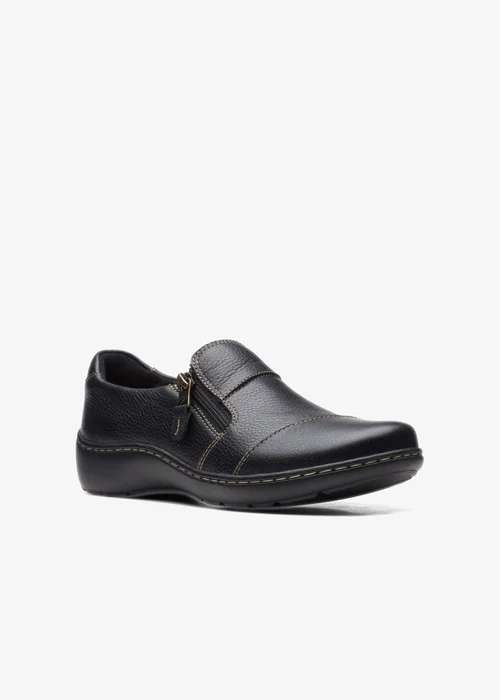 Clarks Womens Black Cora Harbor Leather Wide - 4.5 Image 3
