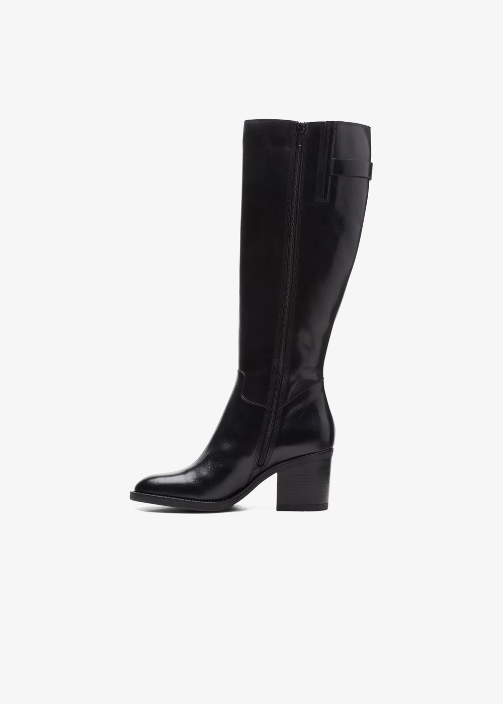 Clarks Womens Black Mascarpone 2 Up Leather Standard - 3 Image 2