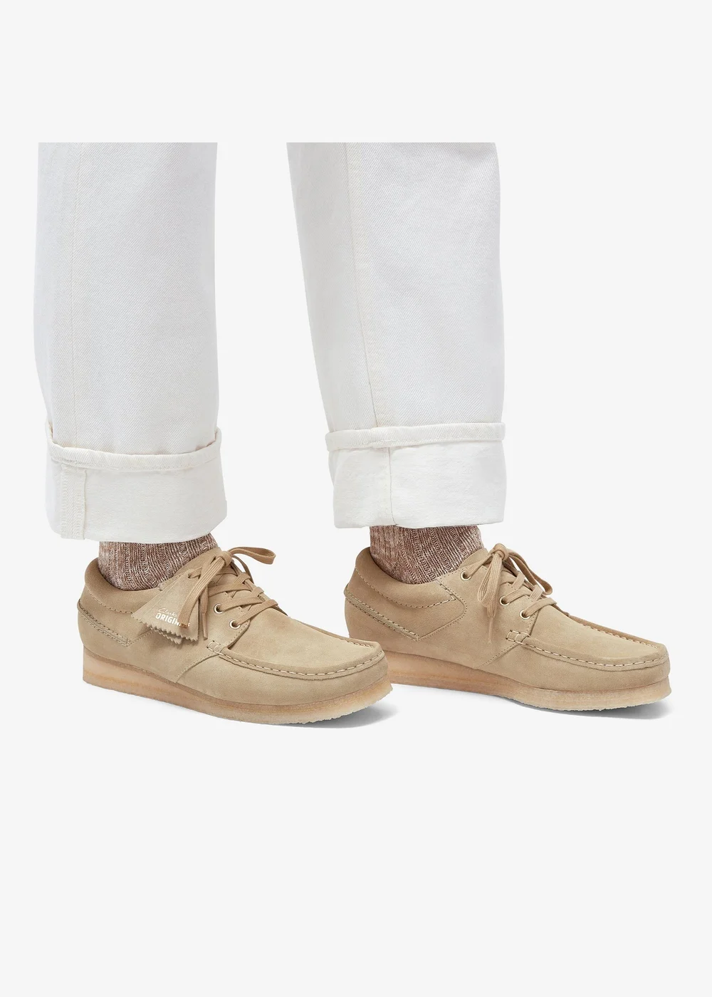 Clarks Originals Mens Beige Wallabee Boat Suede Standard - 6 Image 2