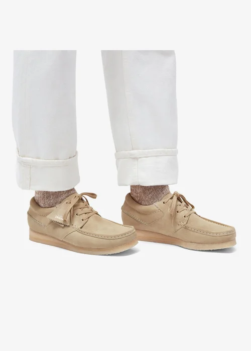 Clarks Originals Mens Beige Wallabee Boat Suede Standard - 6 Image 2
