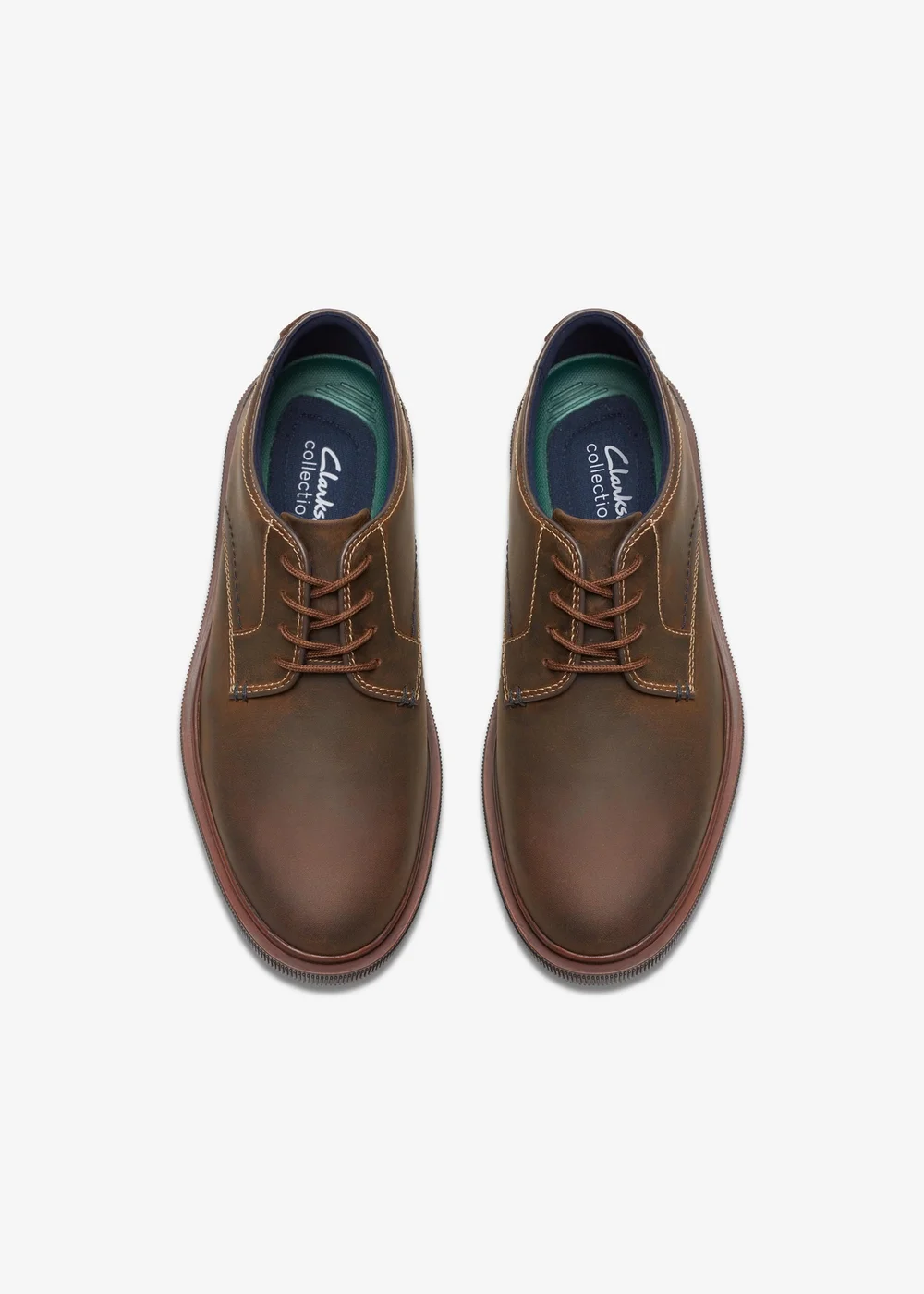 Clarks Mens Brown Burchill Derby Leather Standard - 7.5 Image 6