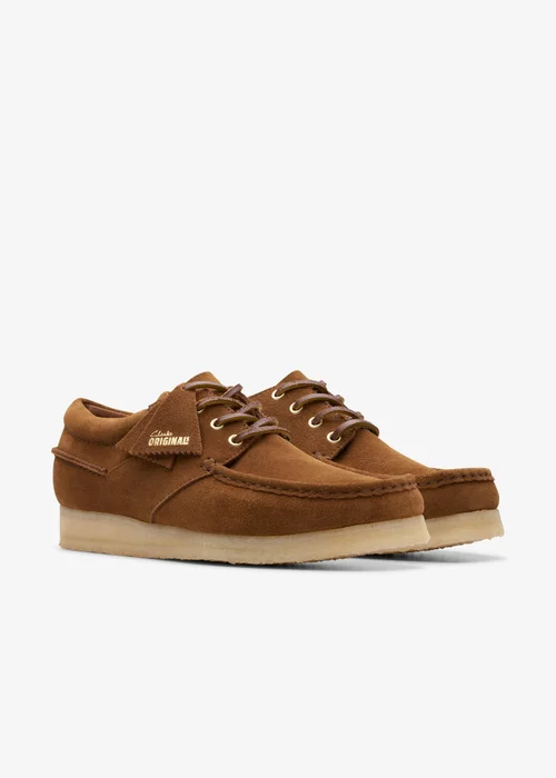 Clarks Originals Mens Brown Wallabee Boat Suede Standard - 7.5 Image 5