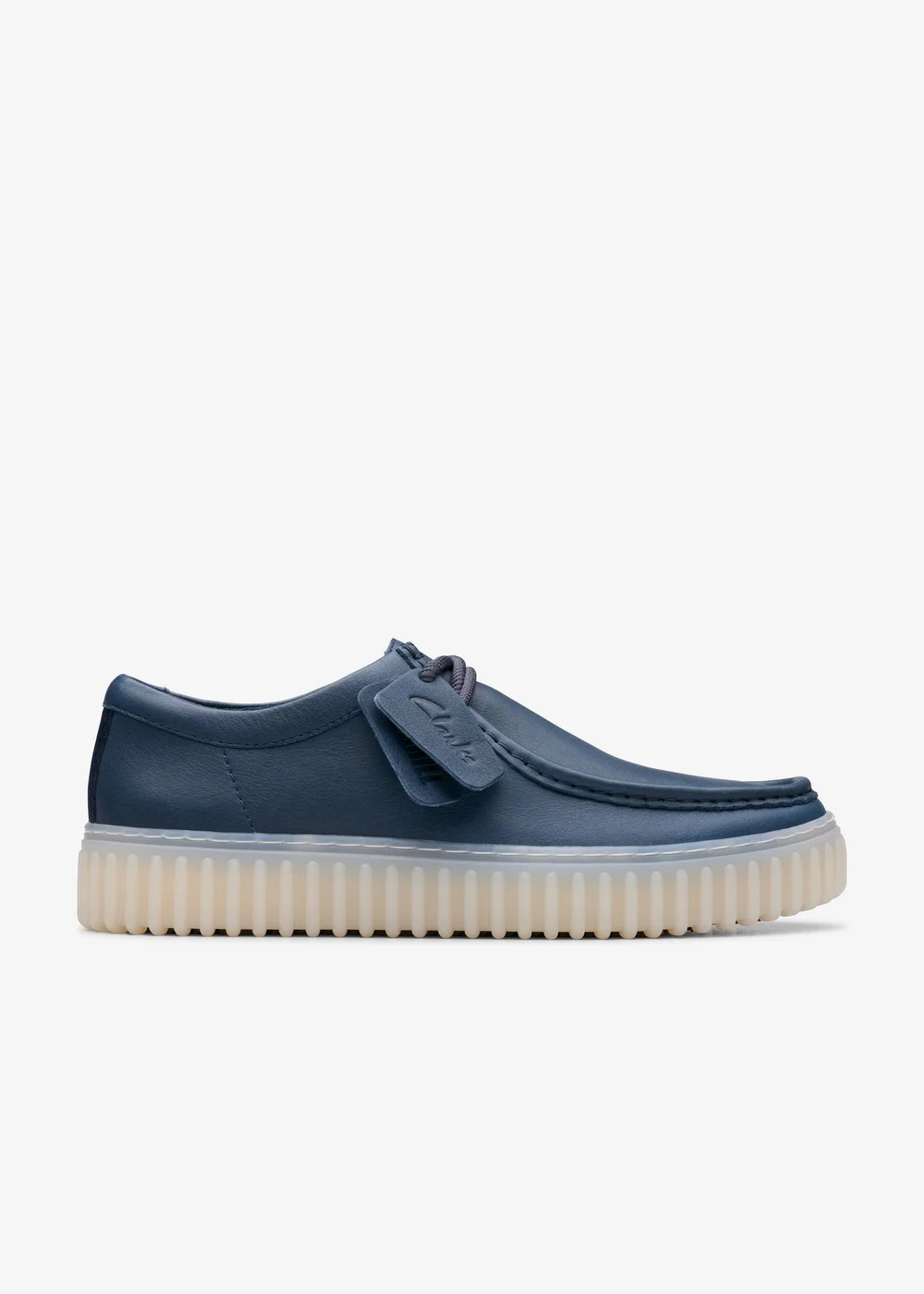 Clarks Mens Blue Torhill Lo Leather Standard - 6 Image 1