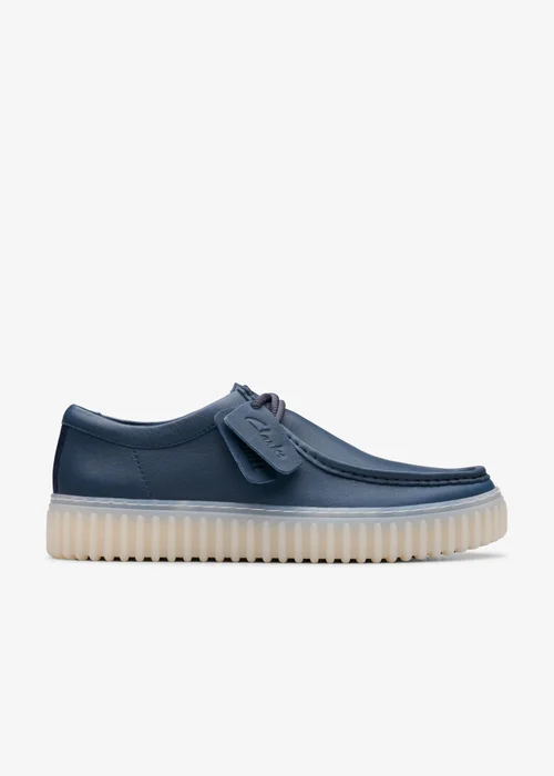 Clarks Mens Blue Torhill Lo Leather Standard - 6 Image 1