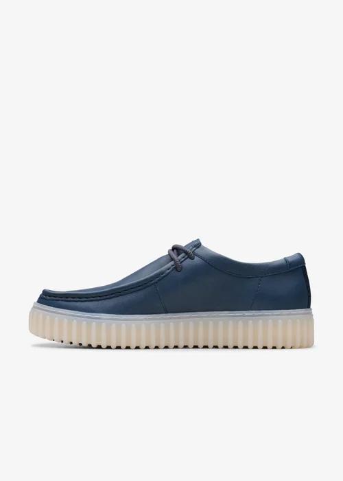 Clarks Mens Blue Torhill Lo Leather Standard - 6 Image 2
