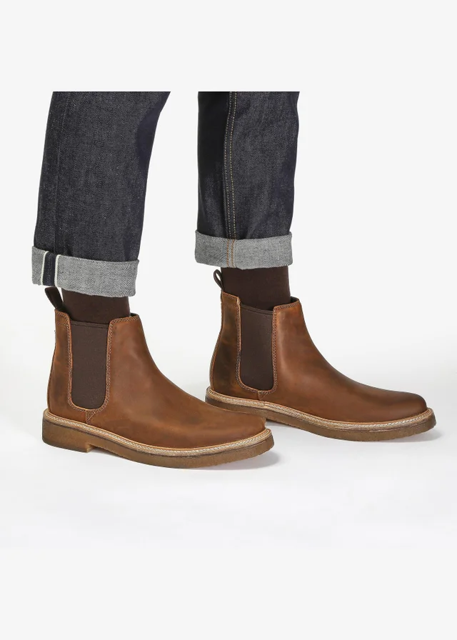 Clarks Mens Brown Clarkdale Easy Chelsea Boot Leather Standard