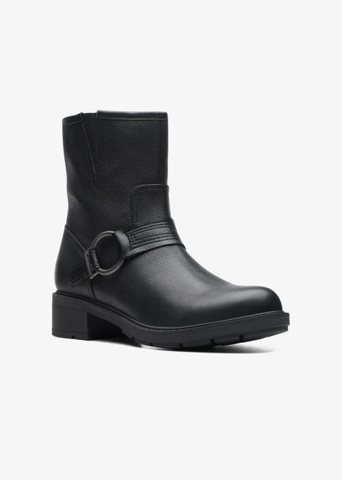Clarks Womens Black Hearth Cross Leather Standard - 3.5 Image 3