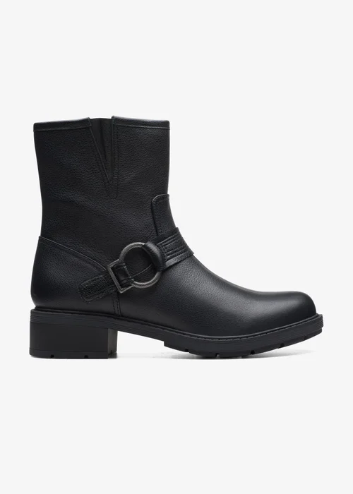 Clarks Womens Black Hearth Cross Leather Standard - 3.5 Image 1