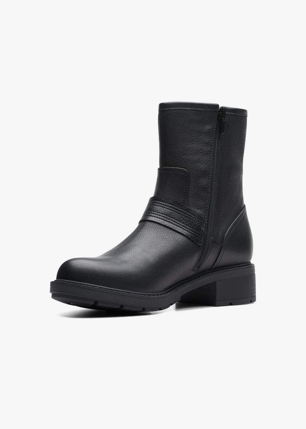 Clarks Womens Black Hearth Cross Leather Standard - 3.5 Image 4