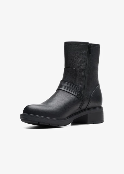 Clarks Womens Black Hearth Cross Leather Standard - 3.5 Image 4