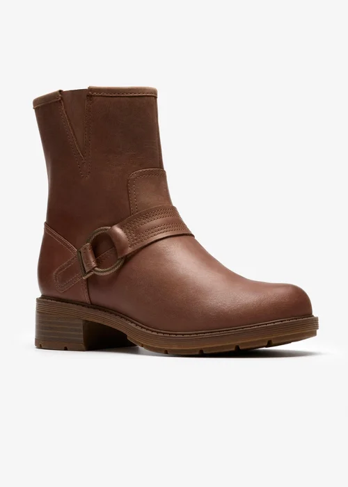 Clarks Womens Brown Hearth Cross Leather Standard - 7 Image 4