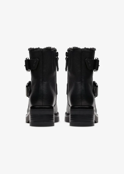 Clarks Womens Black Rebelle Buckle Leather Standard - 3.5 Image 5