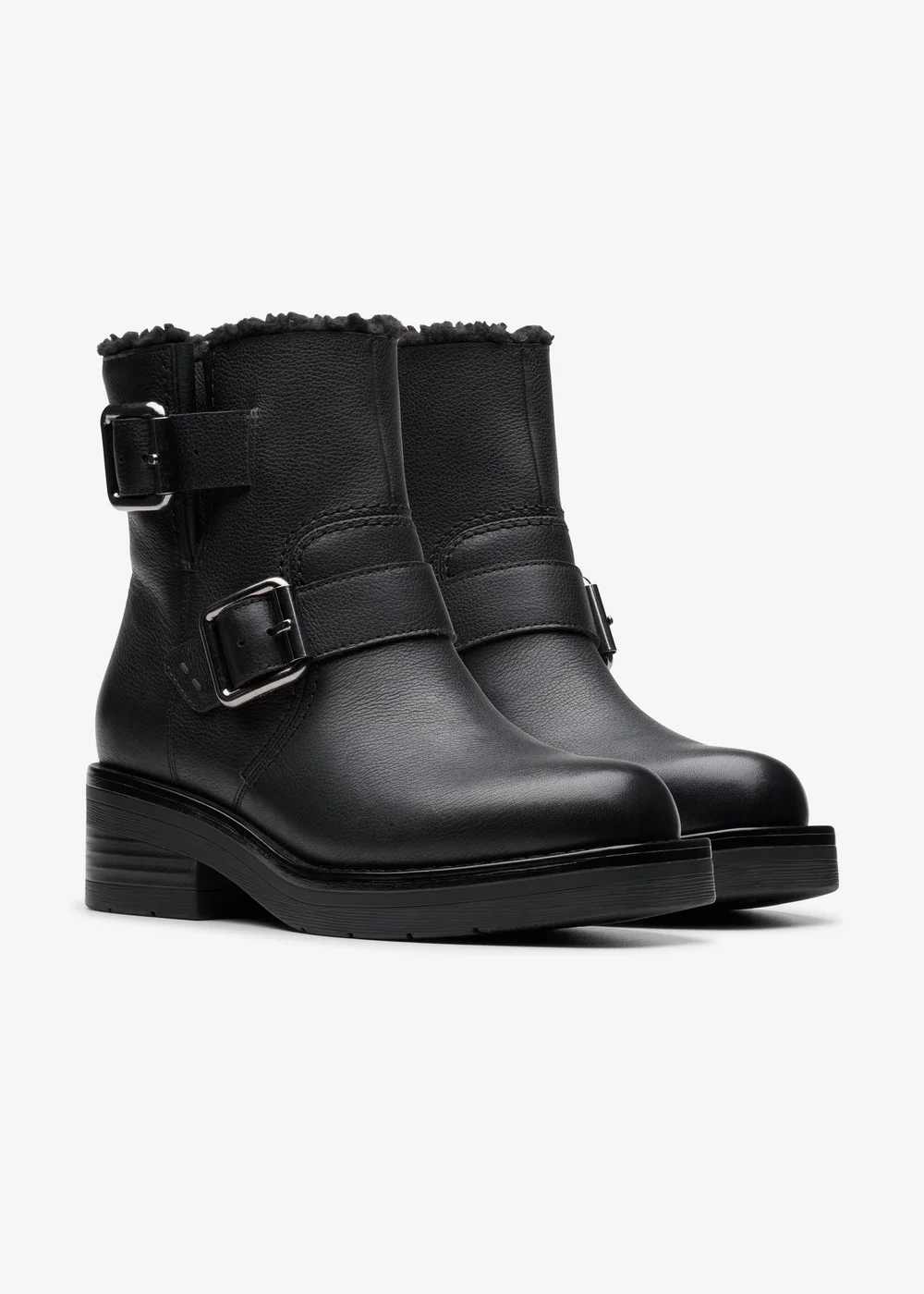 Clarks Womens Black Rebelle Buckle Leather Standard - 3.5 Image 4