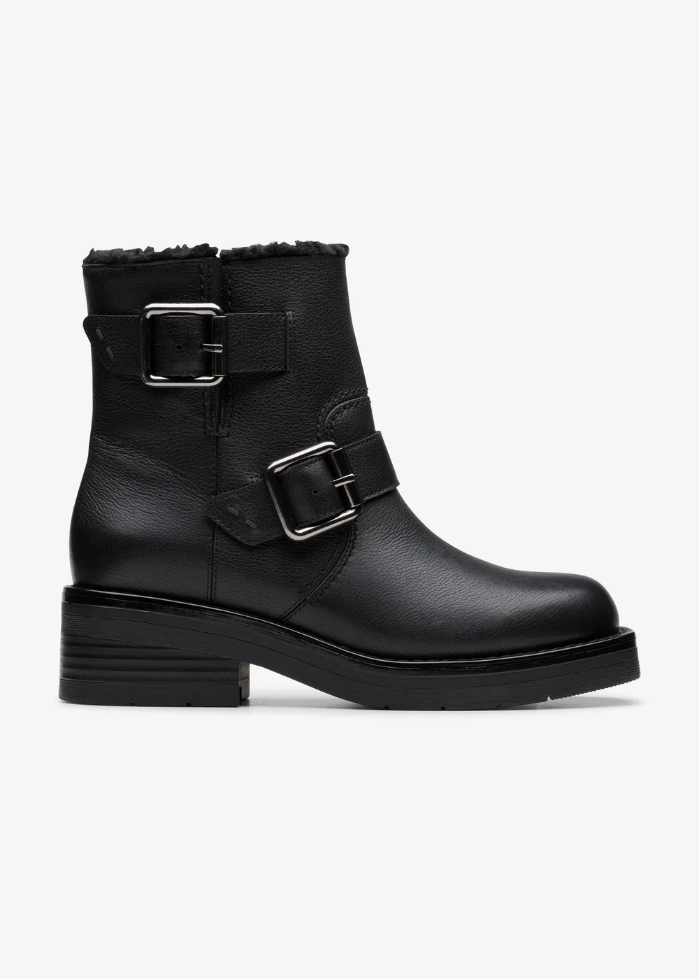 Clarks Womens Black Rebelle Buckle Leather Standard - 3.5 Image 1
